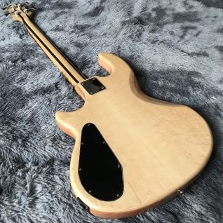 Custom Grand WA Style 4 Strings Birdeye Maple Electric Guitar Bass in Natural Color