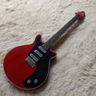 Custom BM BrianM Clear Red Guitar Black Pickguard 3 Signature pickups Tremolo Bridge 24 Frets Double Vibrato