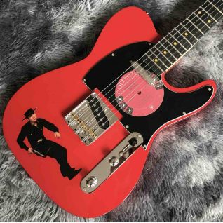 Custom Character Pattern Design Water Transfer Printing TL Style Electric Guitar in Red