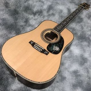 Custom Grand Solid Back Side Acoustic Guitar 41 Inch 5A Spruce D100 Series Luxury Full Abalone Fingerstyle Parlor Acoustic Guitar