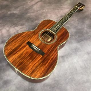 Custom Grand Guitar Abalone Binding OO and OOO Body Solid KOA Wood Top Acoustic Guitar
