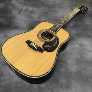 Custom 41 Inch D45 Solid Spruce Top 12 Strings Ebony Fingerboard Real Abalone Acoustic Guitar