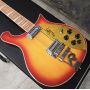 IN STOCK Custom Grand 12 Strings 660 Model Neck Through Body Electric Guitar with Fishbone Binding Vibrato Bridge in Red