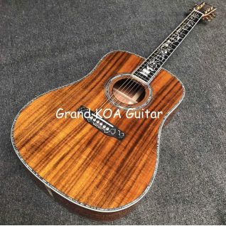 Acoustic Guitar Ebony Fingerboard Professional Solid 39 Inches Style Koa Wood