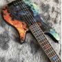 Custom Water Transfer Printing Blue and Red Flame Maple Top Electric Guitar Guitar can be Modified