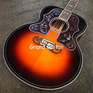 Custom Jumbo 43 Inch Bob Dylan Sunburst J200 Acoustic Guitar with Cocobolo Back Side Double Pickguard