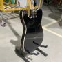 Custom Maple Fingerboard Tele Electric Guitar in Black Color with White Double Binding and Chrome Hardware
