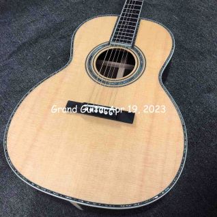 Custom 39 Inch OOO Body AAAAA 5A Solid Wood Back Side Acoustic Guitar with Slotted Headstock in Natural Color