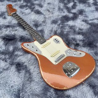 Custom JAGUAR FENDE Electric Guitar Golden Yellow Body Made Old Retro Antique Electric Guitar