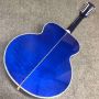 Custom 12 Strings Blue Color Jumbo Parlor Abalone Binding Deluxe Neck Inlay Acoustic Guitar