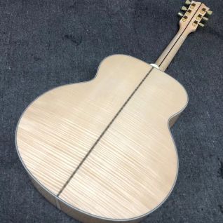 Custom 5A Adirondack Red Spruce Top Madagascar Rosewood Fretboard and Bridge  One Pcs Neck Flamed Maple Back Sides SJ200 Acoustic Guitar Top Configuration Accept Guitar and Bass OEM