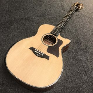 Custom 40 Inch PS14 Abalone Binding Acoustic Guitar with Armrest KOA Back Side