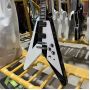 Custom Grand Fly-V Electric Guitar Solid Body Rosewood Fingerboard Black and White Color