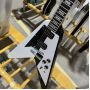 Custom Grand Fly-V Electric Guitar Solid Body Rosewood Fingerboard Black and White Color