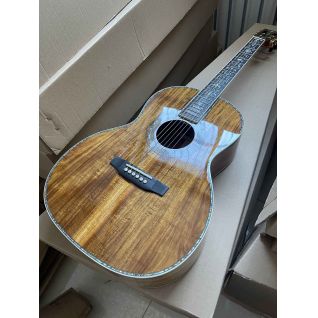 Custom All Solid KOA OOO Body Folk Acoustic Electric Guitar The Sid KOA Abalone Binding