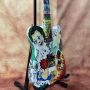 Custom Hand Painted Vintage Electric Guitar Musical Instruments Fine Art Paintings
