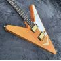 Custom Transparent Yellow Color Rosewood Fretboard Gold Hardware V Special Electric Guitar