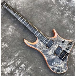 Custom headless electric guitar with stainless fret 