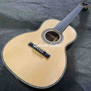 Custom Order: 39 Inch OOO Body Europe Spruce Top Solid Rosewood Back Side 641mm Scale Lengthen 48mm Nut Width Abalone Binding Acoustic Guitar Accept Guitar, Amp etc OEM