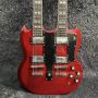 Custom 12/6 Strings 1275 Double Neck GSG Electric Guitar in Aged Wine Red