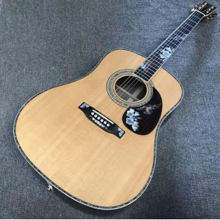 Custom D45 dreadnought solid spruce top ebony fingerboard rosewood back side with open tuner 41 inch series acoustic guitar