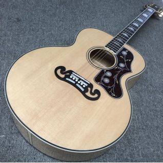 Custom solid spruce top rosewood fingerboard flamed maple back side 43 inch jumbo acoustic guitar
