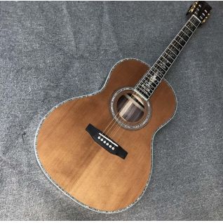 Custom solid Korean cedar pine top ebony fingerboard rosewood sides and back 39 inch ooo series acoustic guitar