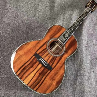 Custom all KOA wood ebony fingerboard real abalone shell binding 39 inch ooo series acoustic guitar