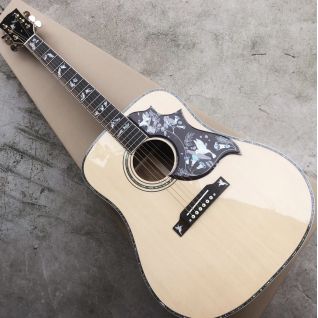 2023 solid spruce top rosewood back side GB Dove style acoustic guitar with fingerboard abalone binding