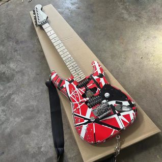 Custom 5150 Frankie Striped Black White Edward Eddie Van Halen EVH Electric Guitar