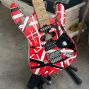 Custom EVH Edward Eddie Van Halen Heavy Relic Red Franken Electric Guitar Black White Stripes Tremolo Bridge Slanted Pickup