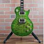 Custom GB Quilted Flamed Top Ripple HH Pickups Les Paul Style Electric Guitar in Green Burst
