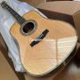 Custom 41 Inch Dreadnought D-45AA Abalone Binding Solid Rosewood Back Side Acoustic Electric Guitar in Yellow Natural Finish