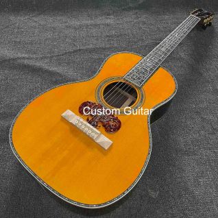 Custom OO Body Solid Rosewood Back Side Acoustic Guitar with Flamed Maple Bridge and Customized Pickguard