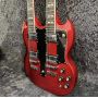 Custom 6 strings and 12 strings double neck g shop electric guitar in red color accept guitar and bass OEM