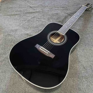 Custom Glossy Black D35 Acoustic Guitar Johnny Cash Model D-35s Dreadnought Grand Guitar Classical D Body Folk Acoustic Guitar