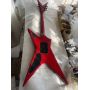Custom Washburn Style Flamed Maple Veneer Top Electric Guitar with Red Transparent Color