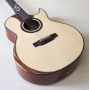 Custom solid spruce wood / Sapele wood Chrome Diecast high gloss acoustic guitar in natural