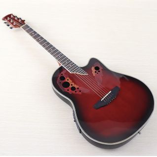 OEM Guitar Popular Model Spruce Wood Acoustic Electric Guitar 6 Strings Ovation Style 41 Inch Cutaway Design Folk Guitar
