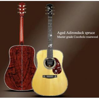 Custom Guitar Factory D-45 All Solid Cocobolo Back&Side Customized LOGO Grand Acoustic Guitar