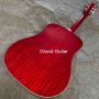Custom Grand Hummingbird Acoustic Guitar Cherry Red Mahogany Back Side