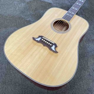 Custom natural Hummingbird classic folk acoustic guitar, solid spruce top, rosewood fingerboard, thick pickguard, 41-inch quality humming-bird acoustic guitar