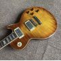 Custom flamed maple tiger pattern veneer GB Les Paul LP electric guitar in sunburst color