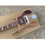 Custom Ricken Maple+Rosewood Neck Through Body Electric Bass Guitar Adjustable Bridge