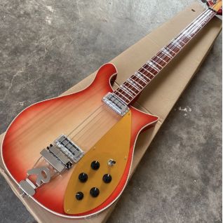Custom 4 Strings Cherry Sunburst Color Ricken Style Electric Bass
