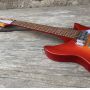 Custom 325 Cherry Burst Ricken Style Electric Guitar, Tremolo System Bridge, F-hole Semi Hollow Body, 3 Mini Humbucker Pickups, 20.75