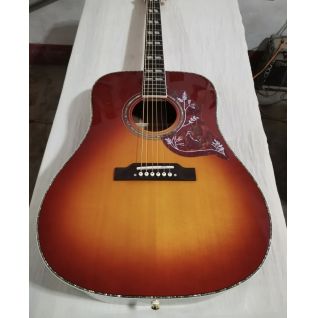 Custom Dreadnought D Body Body Cherryburst Solid Sikta Spruce AAAAA Acoustic Guitar with Abalone Binding