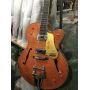 Custom Flamed Maple Top Double F Hole Gretsch Style Jazz Electric Guitar with Large Vibrato System