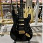 Custom ST Strat Electric Guitar with Black Color and Golden Hardware Mahogany Body and Neck