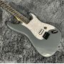 Custom Fender Style Strat ST Electric Guitar, White Pearl pickguard, Mahogany Body, Rosewood Fingerboard, Gray Color, 6 Strings Guitar